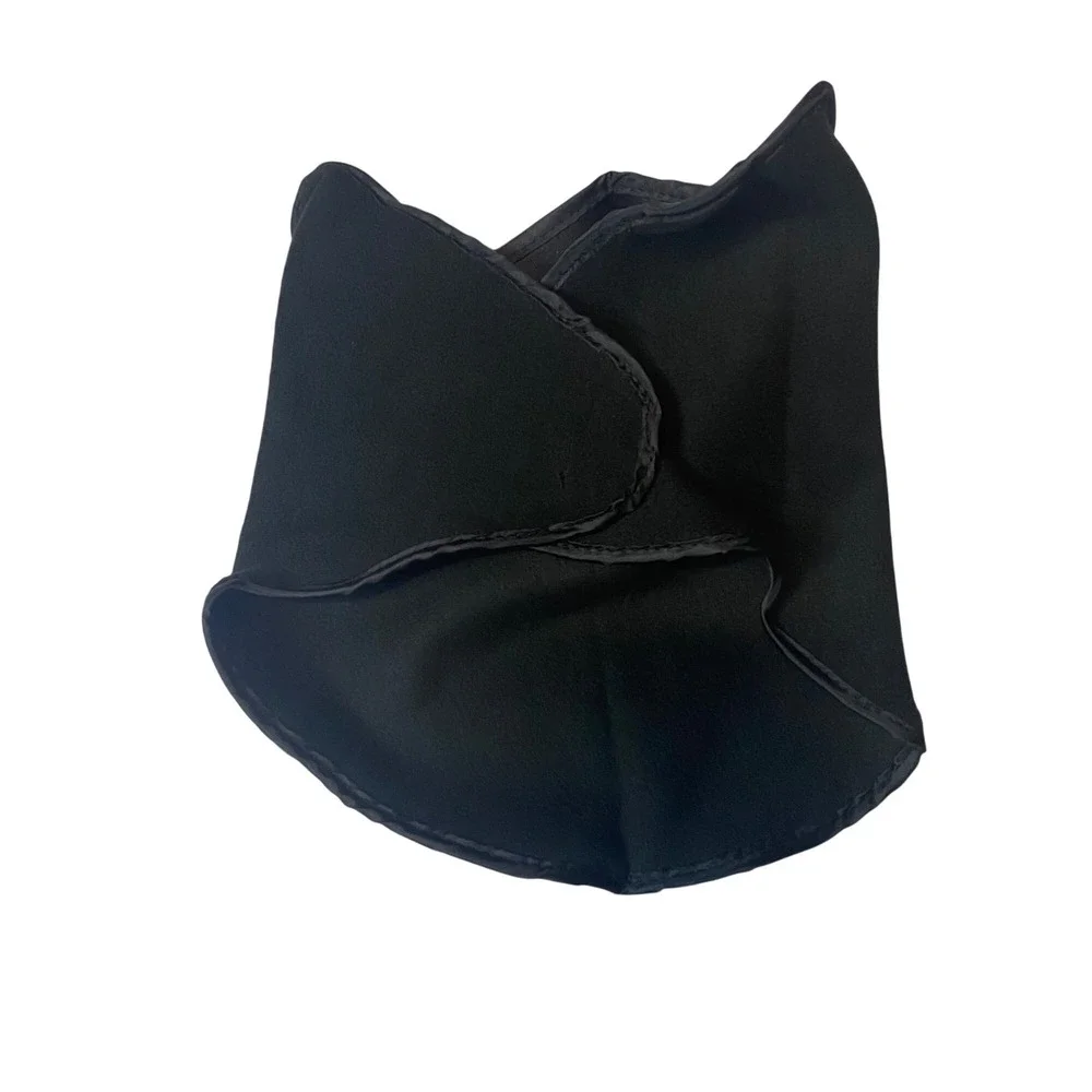 Black Neoprene Face Mask Neck Warmer With Button Closure For Winter Sports Ski M
